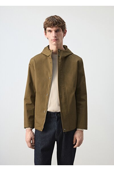 MANGO Man Cepli su geçirmez parka