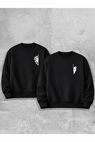 FULL TOLERANCE Ceyasmoda Aslanın Eşide Aslandır Siyah 2iplik Bisiklet Yaka Ik...