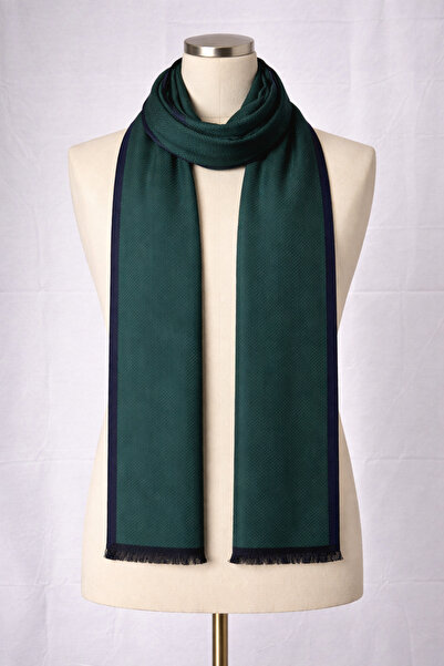 Dervişan İpekçilik Koyu Yeşil Saf Kaşmir Kaşkol/Atkı