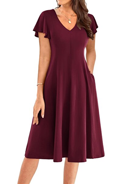 Dotail GRACE KARIN summer dress, women's, size M, V-neck, short sleeves with ...