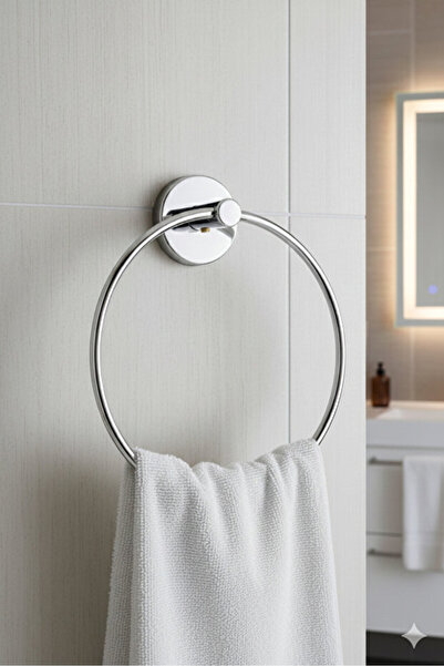 Homerest Round Model Towel Holder Kitchen Bathroom Towel Rack Chrome Round To...