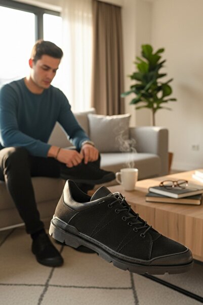 enoch Genuine Leather Suede Detailed Men's Sneaker Shoes Orthopedic Sole
