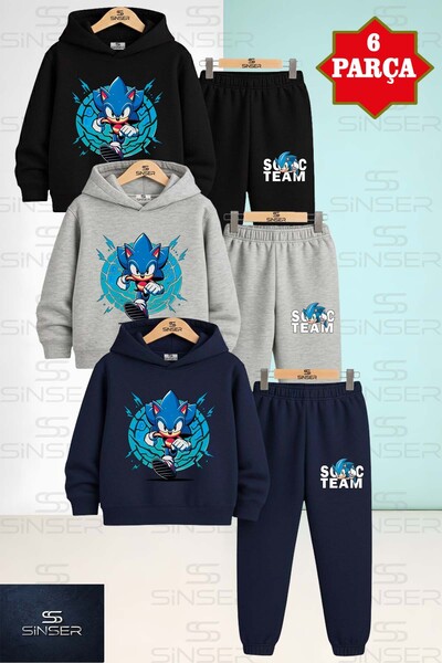 SS SİNSER طقم كابوتشون رياضي للأطفال من الجنسين SONC ONE RUNNING BLUE CLOTH 3LU