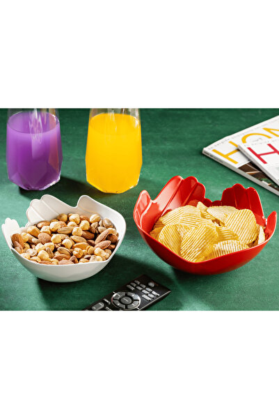 PraticBox 12 Adet Kırmızı Ramazan Sunumluğu İki El Formlu Plastik Şekerlik Lo...