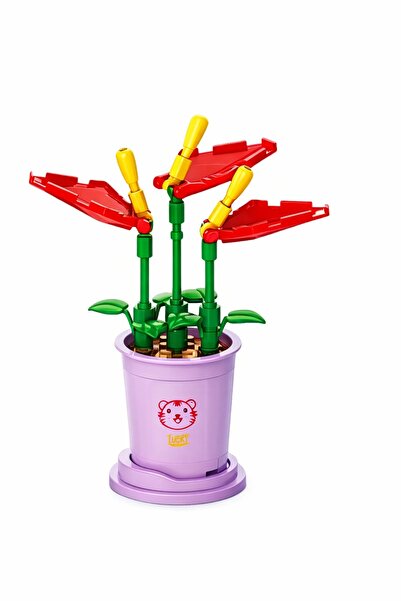 ZEKTON مجموعة مكعبات صغيرة متوافقة مع ليغو على شكل زهرة - 29 قطعة نبات زينة ف...