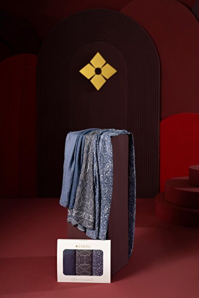 JAWEL Kadın Müslin Şal Paketi İndigo ( Degrade-Petra-Tyana)