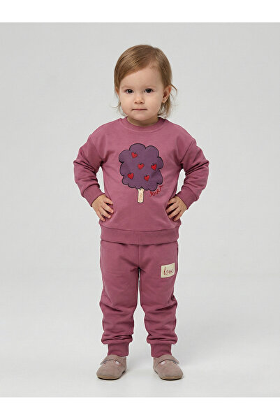 Noone طقم بدلة رياضية للفتيات مكون من قطعتين، مزين بطبعة شجرة القلب والحب، ذو...