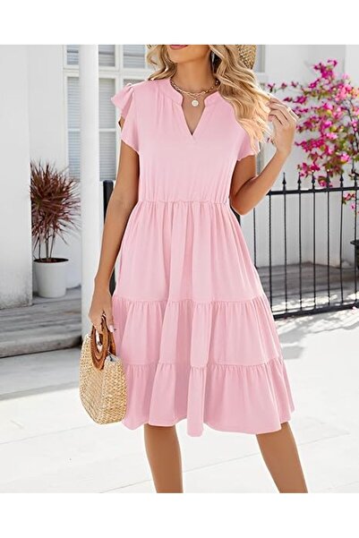 Dotail Joligiao Women's Dress, Polyester, Size S, Short Sleeves with Ruffles,...