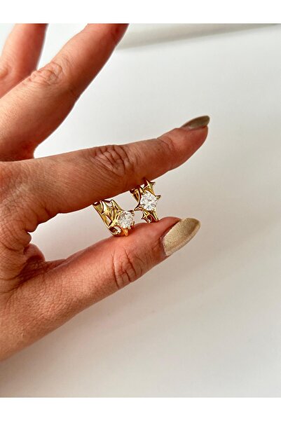 AlminaMia سلسلة CMJEWELRY من الأقراط المرصعة بالحجارة ذات اللون الذهبي مقاس 1...