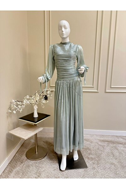 MYROSE SA pleated dress with a shimmer