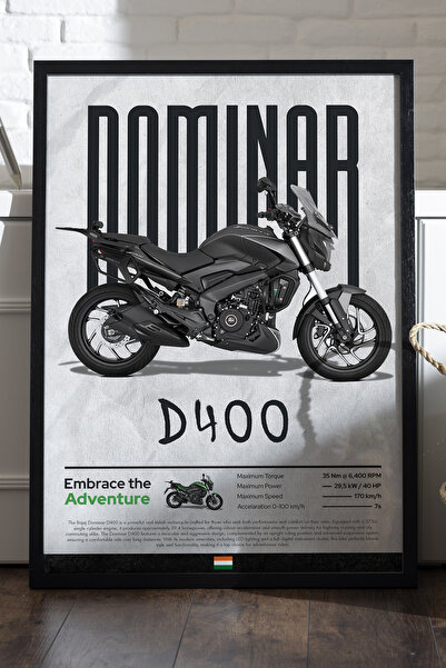 Duvarda Αφίσα Bajaj Dominar 400 με μαύρο ξύλινο πλαίσιο, διακοσμητικός πίνακα...