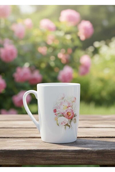 ÇEÇEN HOME Floral Mug, Coffee Cup, Tea-Coffee Cup, Porcelain Patterned Mug, G...