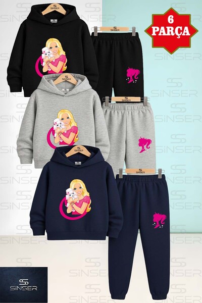 SS SİNSER Set de trening unisex pentru copii PRINȚESĂ CU CÂINE ÎN MÂNĂ, 3 piese