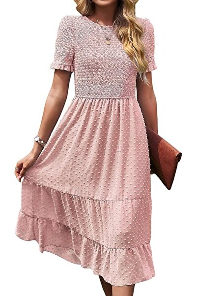 Dotail BebreezChic women's dress, size XL, polyester, round neckline, midi le...