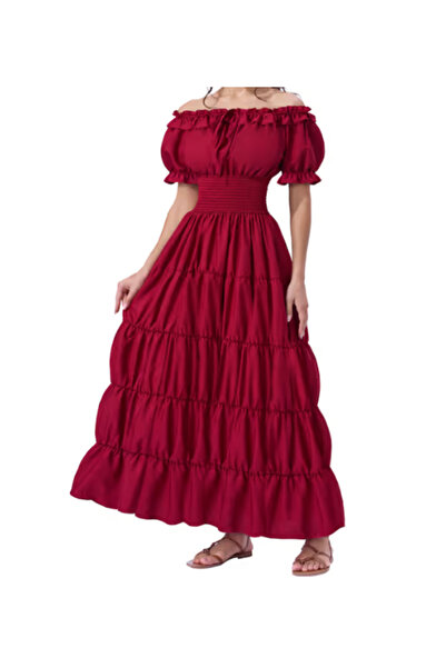 Dotail Renaissance lady dress, chemise style, medieval style, puffed sleeves,...