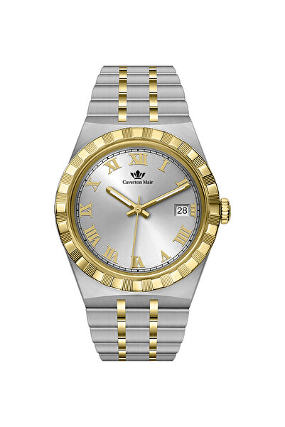 Caverton Mair Caverton Meyer two-tone watch with a white dial and steel strap