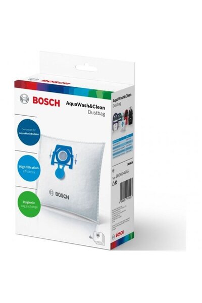 Bosch AquaWash&Clean BBZWD4BAG Vacuum Cleaner Bags Set, 4 Multi-Layer Bags