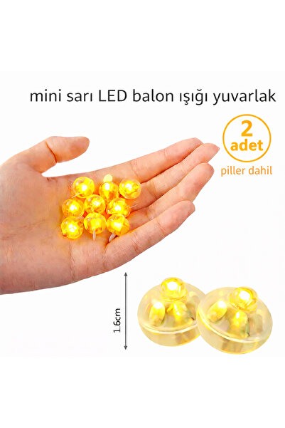 kaya ve demir Minyatür Mini Sarı LED Balon Işığı Yuvarlak Doğum Günü,Dilek Fe...