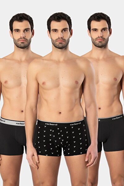 Cacharel 3 Pieces 95% Cotton 5% Lycra Patterned Men's Boxers