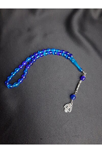 MRYart سبحة صلاة أنيقة من 33 حبة بلون أزرق مدرج وبريق بلون العنبر عالي الجودة