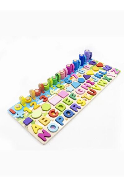 GÜMRÜK BEY Montessori Ahşap Eğitici Oyuncak , 6'si bir arada Logaritmik Oyun ...