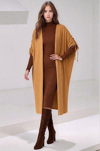 MAMAYAGA Midi Length Bat Sleeve Shoulder-Tie Knitwear Suitable for Women's Hi...