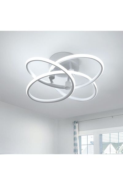 Dotail Goeco LED ceiling light, floral design, 38W, 4500lm, white, 39.5x30x11cm