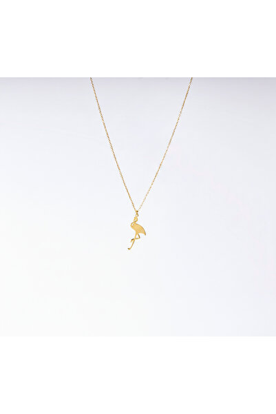 NorthAegean 925 Ayar Gümüş Minimal Flamingo Figürlü Gold Kolye – Zarif, Femin...
