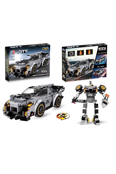 trendyhome Construction set, Transformable car into robot, Gray Racing Car, 2...