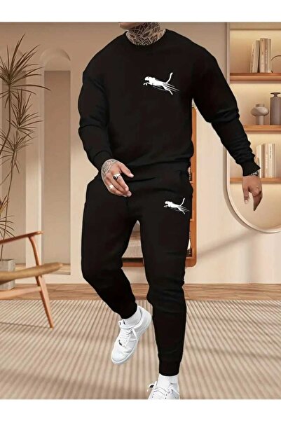 DİVİN Unisix Printed I Oversized Sweatahırt -Eşofman Altı 2Li Takım