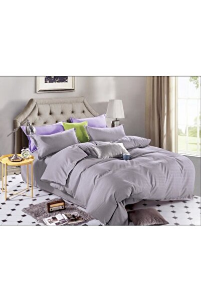 OEM Double Bed Linen Set 100% Cotton DAMASK, 4 Pieces, Gray