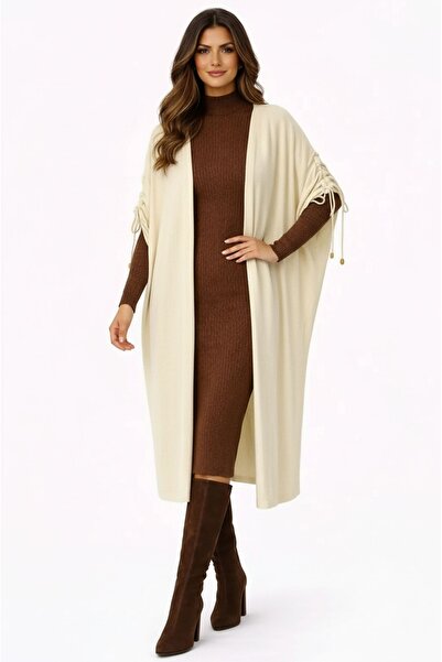 MAMAYAGA Midi Length Bat Sleeve Shoulder-Tie Knitwear Suitable for Women's Hi...