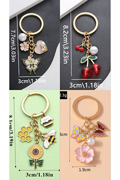 Hilosh Set of 4 Keychains - Bag Accessory - Charm Keychain - Gift for a Loved...