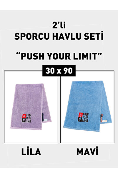 denizlicotton 2 paketa vezenih sportskih peškira od pamuka, upijajući znoj, z...