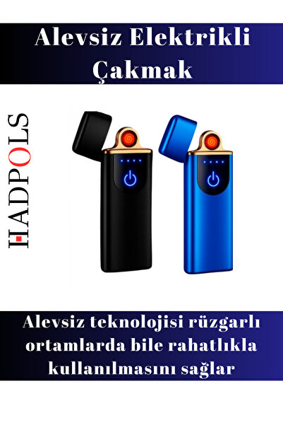 HadPols #ElektrikliÇakmak USB Şarjlı Rüzgar Geçirmez Metal Kasa Şık Dayanıklı...