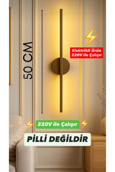 HF DESIGNER Antique Gold 50cm Electric Sconce Living Room Hallway Wall Televi...