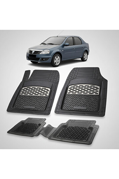 TEAMCAR Covorașe tip tavă compatibile cu Dacia Logan 2008-2012, argintii