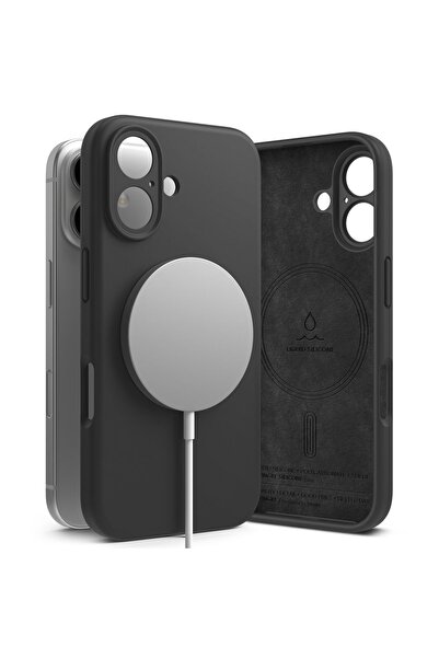Ringke Husa iPhone 16 Silicone Magnetic Magsafe Neagra