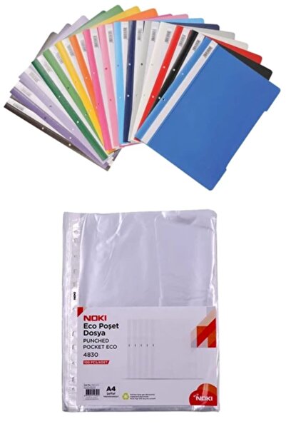 IKON OFİS Telli Dosya Noki 10 Renk Ve 100'lü Poşet Dosya