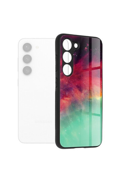 Techsuit Husa Samsung Galaxy S23 - Imprimare Sticlă Fiery Ocean