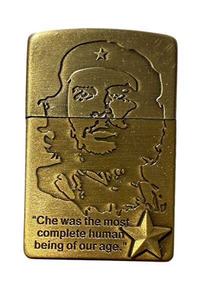 Web Antik Sarı Renkli Che Guevara Kabartma Temalı Metal Gazlı Çakmak