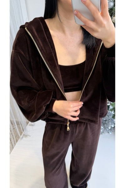 GAYA Mocha Kadife Eşofman Takımı