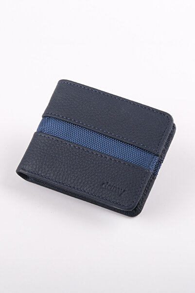 Ancora Leather محفظة رجالية من الجلد الطبيعي مع حماية RFID 43200-أزرق داكن