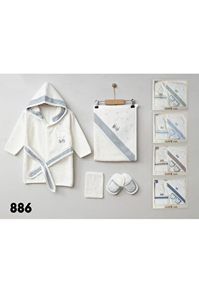 Gaye Bebe Baby Boy Starded Bear Bathrobe Set