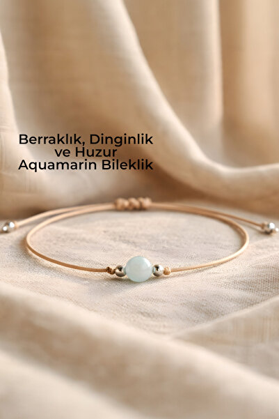 NBS Beautiful Naturel Stones Aquamarine Luck & Style Natural Stone Bracelet 8 mm