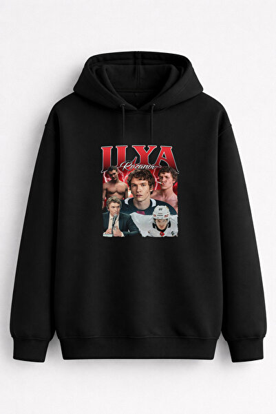 MODA Rozanov 81 Heated Rivalry Series Printed Black Hooded Sweatshirt Hoodie