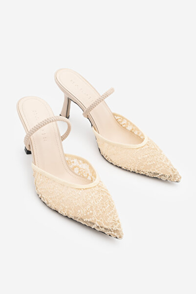 Marjin Women's Stiletto Evening Dress Shoes with Elastic Mesh on the Back, Se...