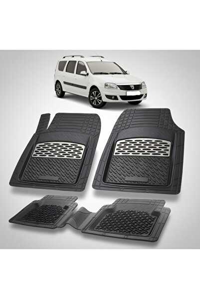 TEAMCAR Covorașe tip tavă compatibile cu Dacia Logan MCV 2008-2012, argintii