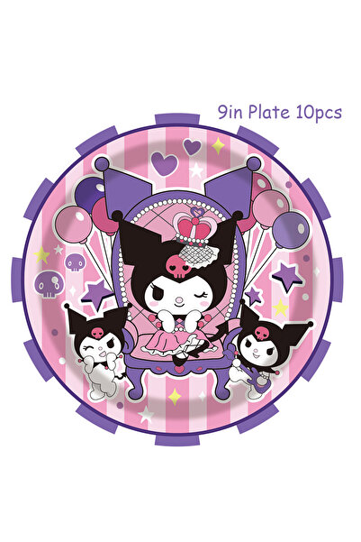 Miniso Other 10pcs 9in plate Kuromi Happy Birthday Party Favors Decorations T...