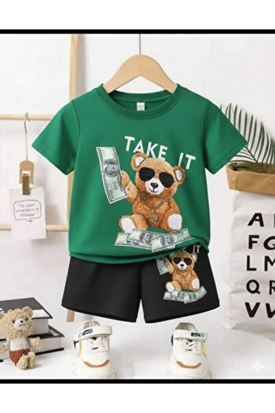 Nice Clothes Children's Tracksuit Set Hooded Unisex Take a Bear Print